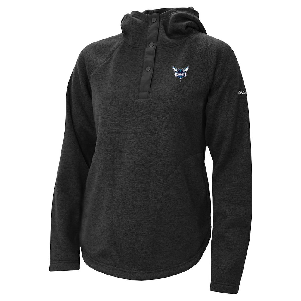 Charlotte Hornets Women's Sweater Weather Quarter-Snap Hoodie Black - Columbia