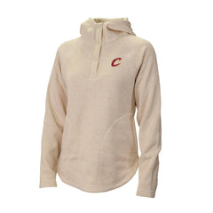 Cleveland Cavaliers Women's Sweater Weather Quarter-Snap Hoodie White - Columbia