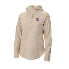 Detroit Pistons Women's Sweater Weather Quarter-Snap Hoodie White - Columbia