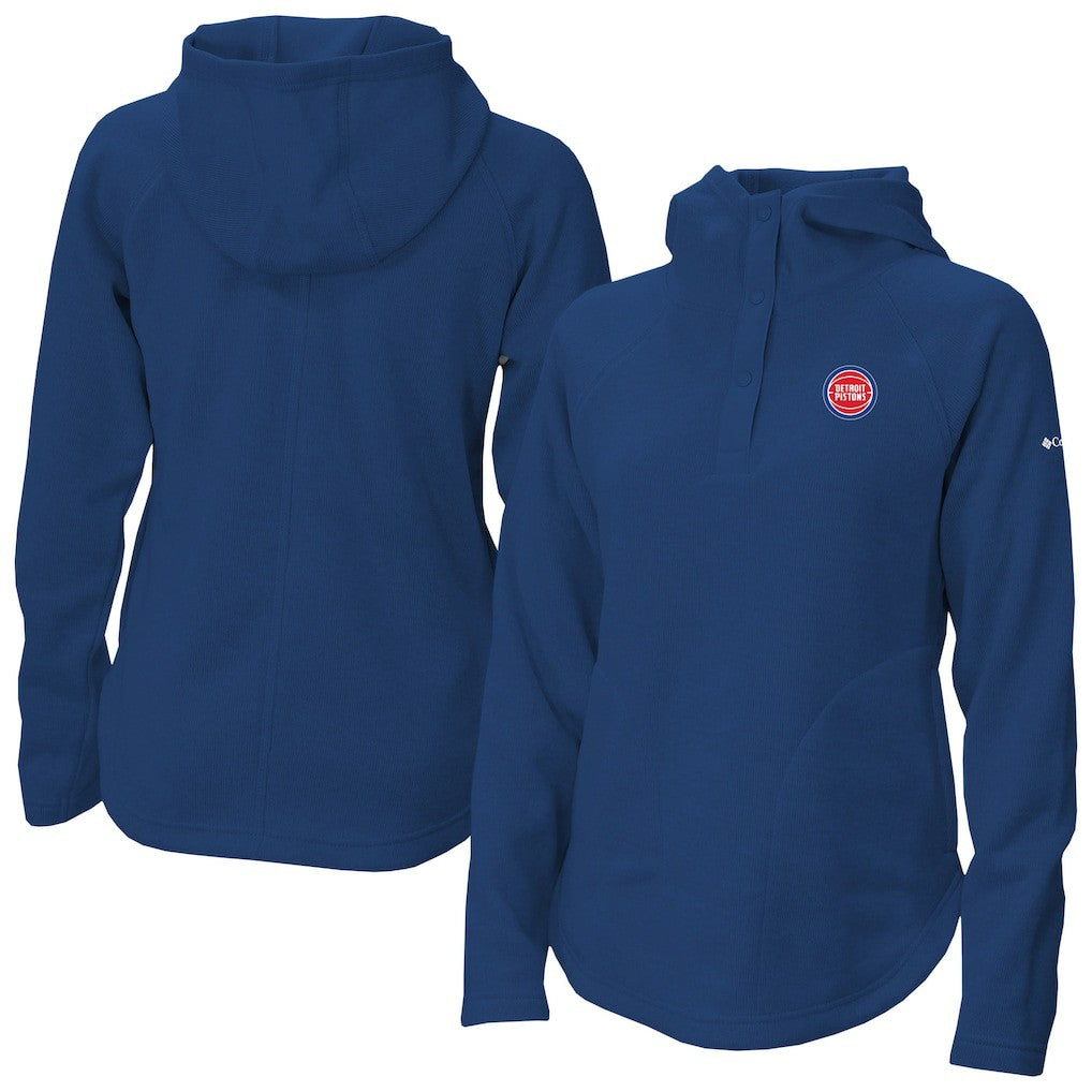 Detroit Pistons Women's Sweater Weather Quarter-Snap Hoodie Blue - Columbia