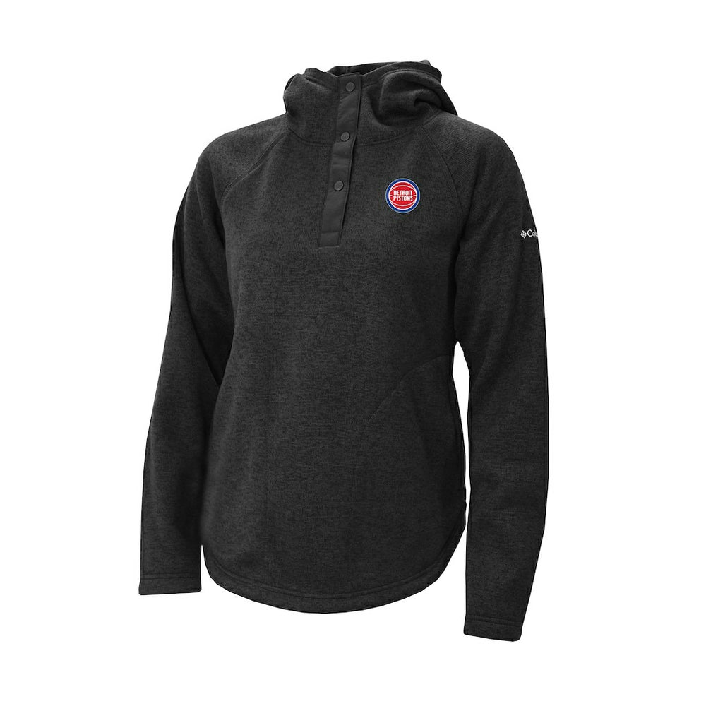 Detroit Pistons Women's Sweater Weather Quarter-Snap Hoodie Black - Columbia
