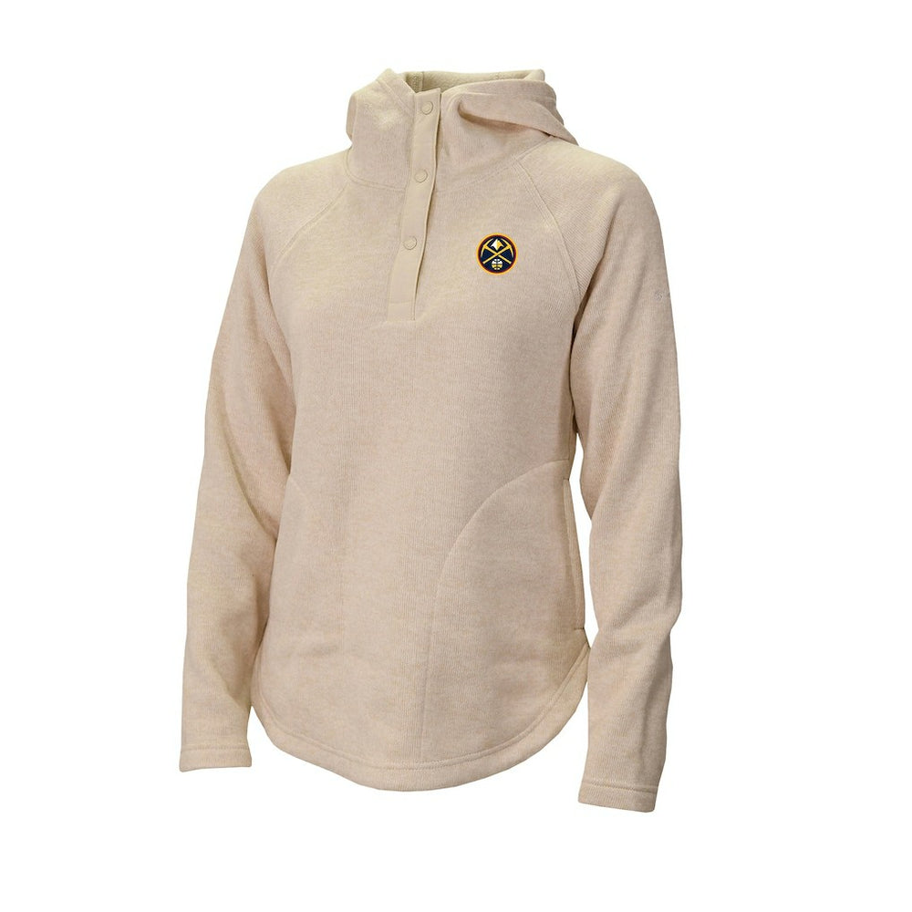 Denver Nuggets Women's Sweater Weather Quarter-Snap Hoodie White - Columbia
