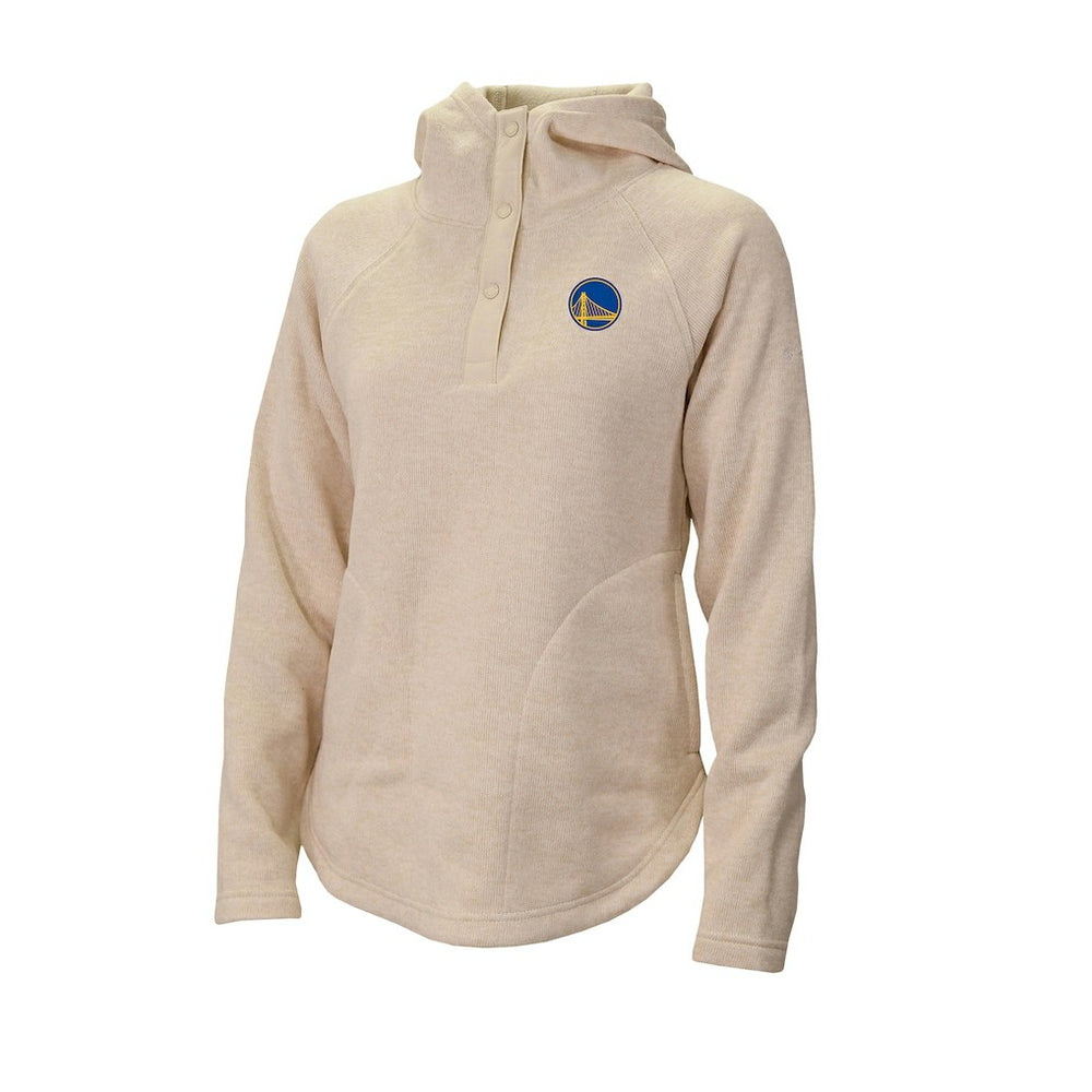 Golden State Warriors Women's Sweater Weather Quarter-Snap Hoodie White - Columbia
