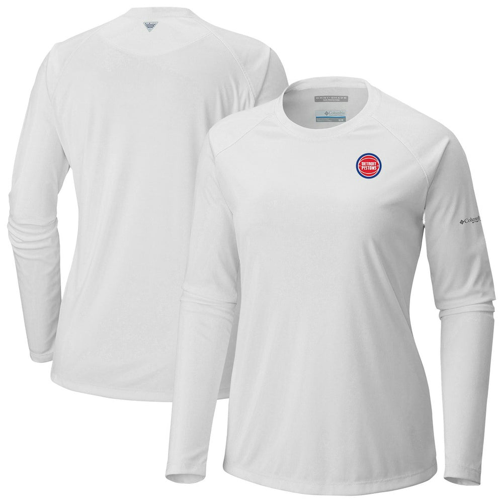 Detroit Pistons Women's Tidal Tee II Long Sleeve T-Shirt White - Columbia