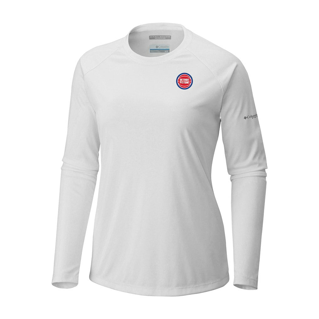 Detroit Pistons Women's Tidal Tee II Long Sleeve T-Shirt White - Columbia