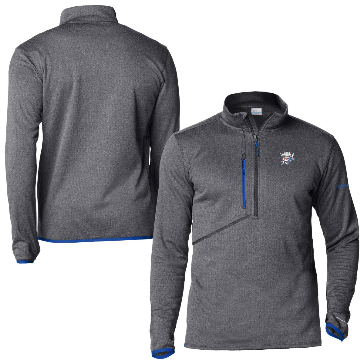 Oklahoma City Thunder Park View Fleece Half-Zip Top Blue - Columbia
