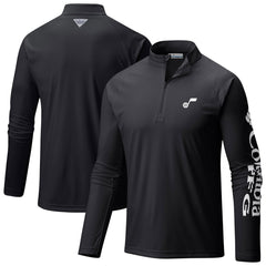 Utah Jazz PFG Terminal Tackle Quarter-Zip Top Black - Columbia