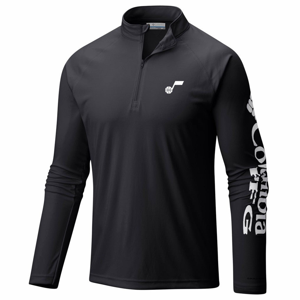 Utah Jazz PFG Terminal Tackle Quarter-Zip Top Black - Columbia