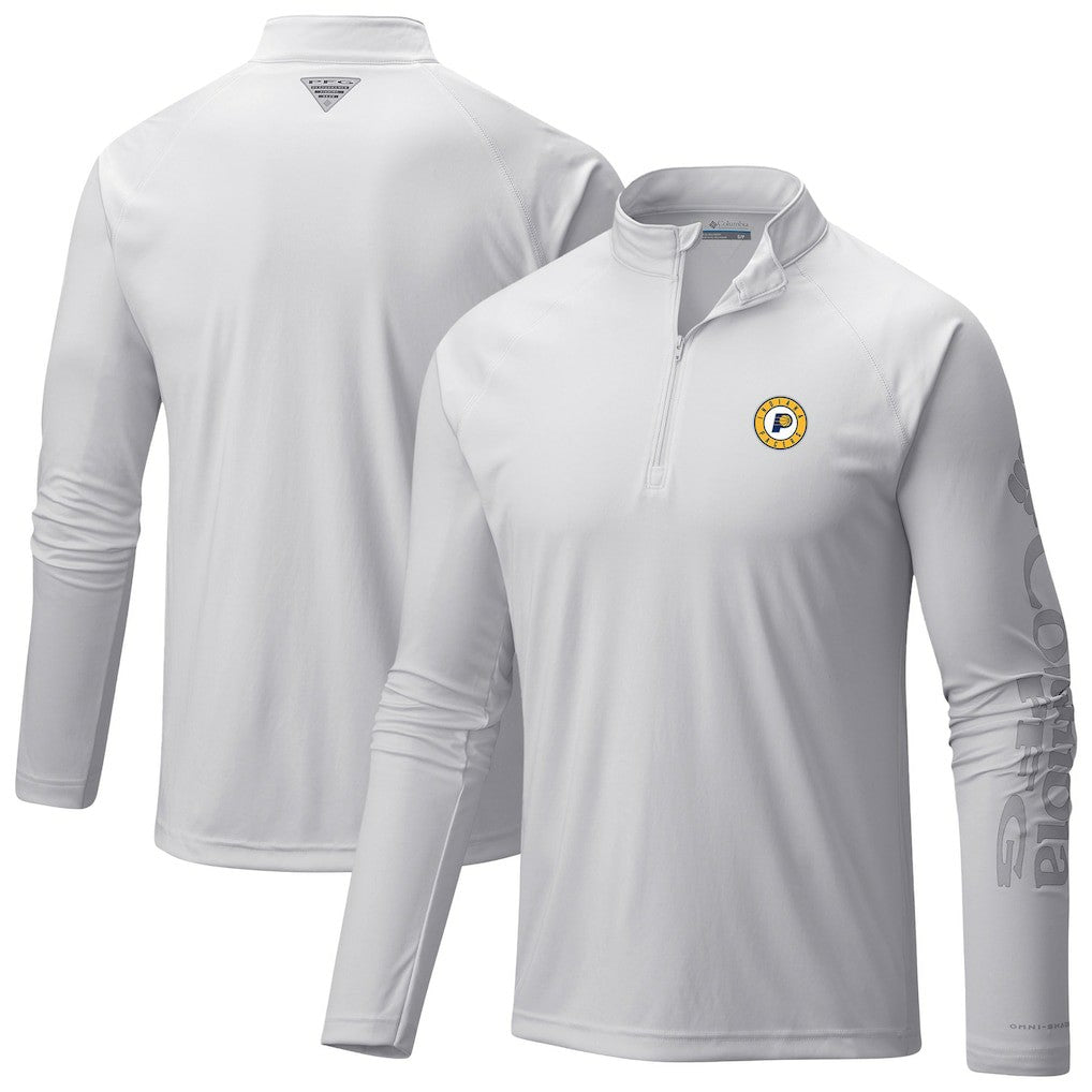 Indiana Pacers PFG Terminal Tackle Quarter-Zip Top White - Columbia