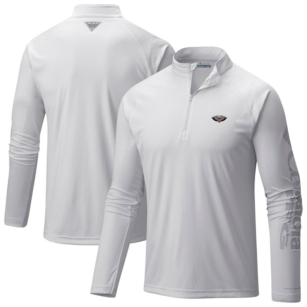 New Orleans Pelicans PFG Terminal Tackle Quarter-Zip Top White - Columbia