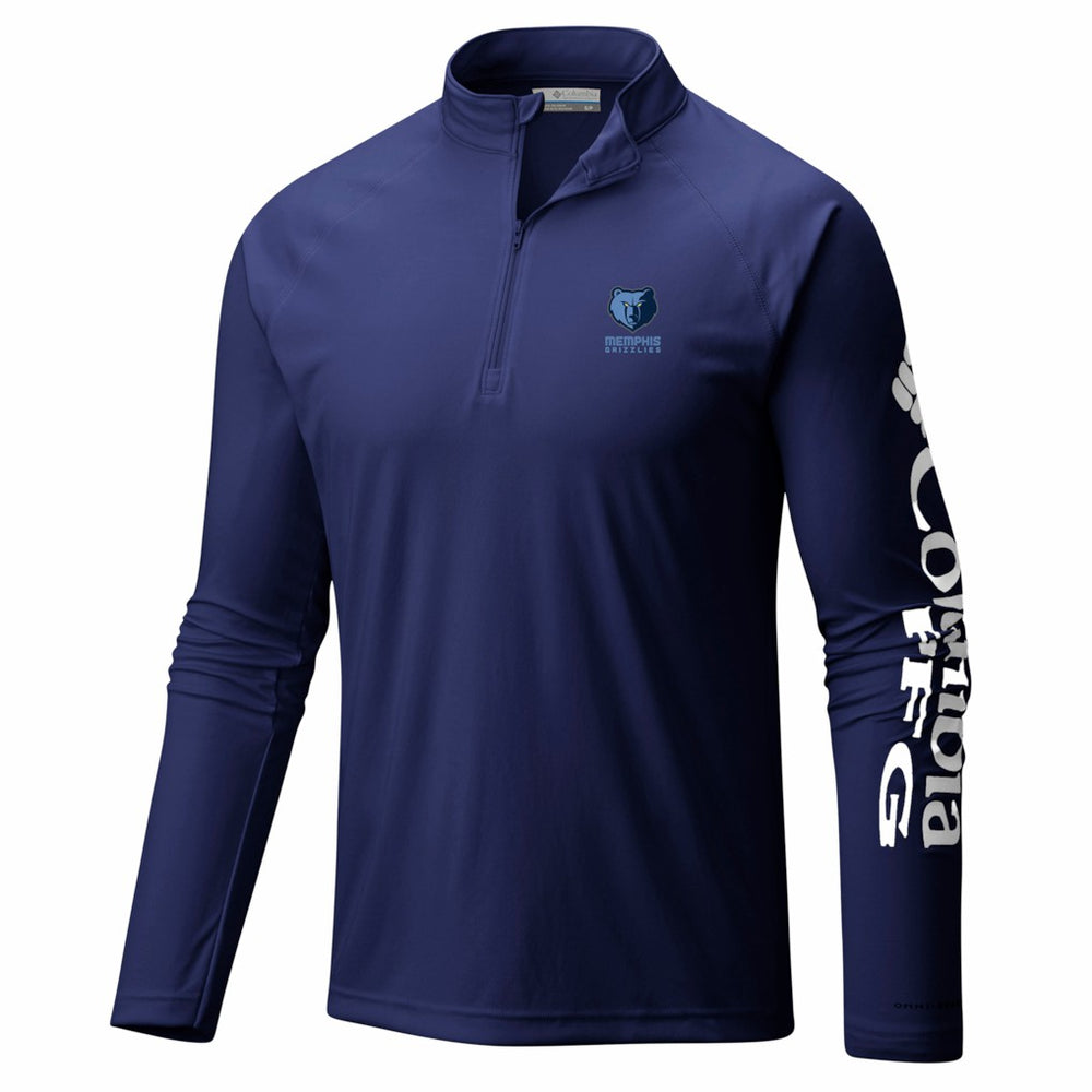 Memphis Grizzlies PFG Terminal Tackle Quarter-Zip Top Navy - Columbia