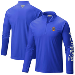New York Knicks PFG Terminal Tackle Quarter-Zip Top Blue - Columbia
