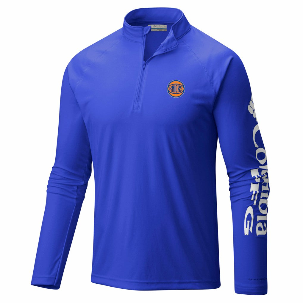 New York Knicks PFG Terminal Tackle Quarter-Zip Top Blue - Columbia