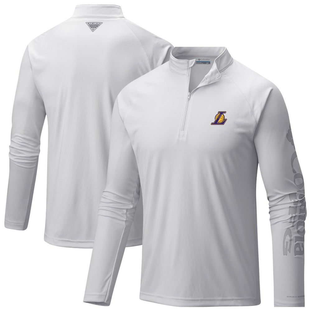 Los Angeles Lakers PFG Terminal Tackle Quarter-Zip Top White - Columbia