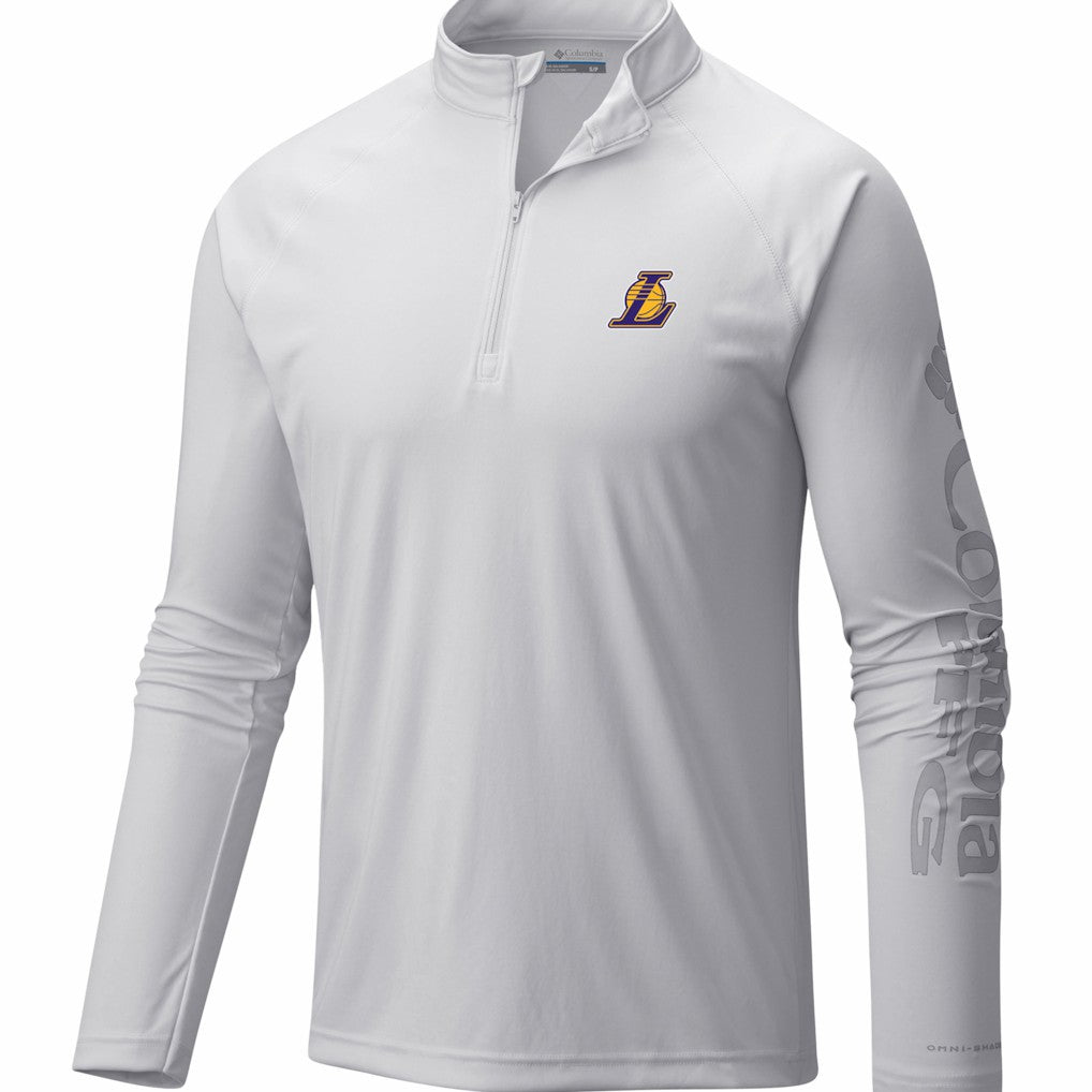 Los Angeles Lakers PFG Terminal Tackle Quarter-Zip Top White - Columbia