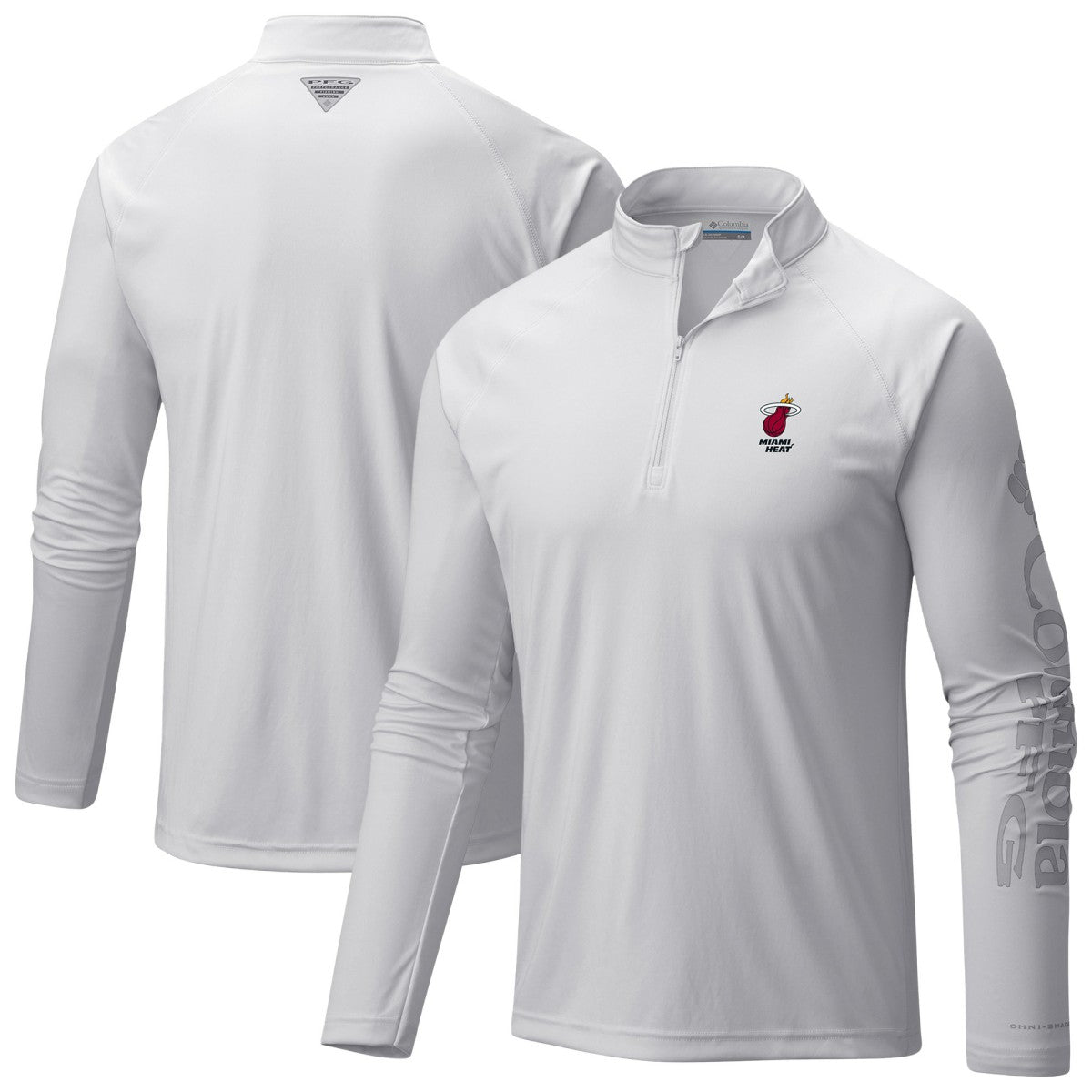 Miami Heat PFG Terminal Tackle Quarter-Zip Top White - Columbia