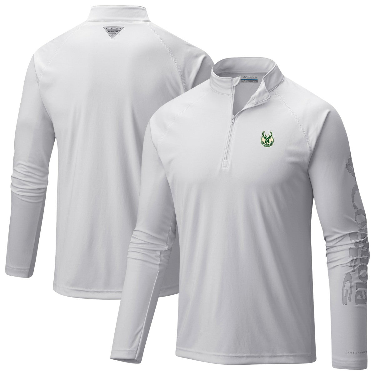 Milwaukee Bucks PFG Terminal Tackle Quarter-Zip Top White - Columbia outlet