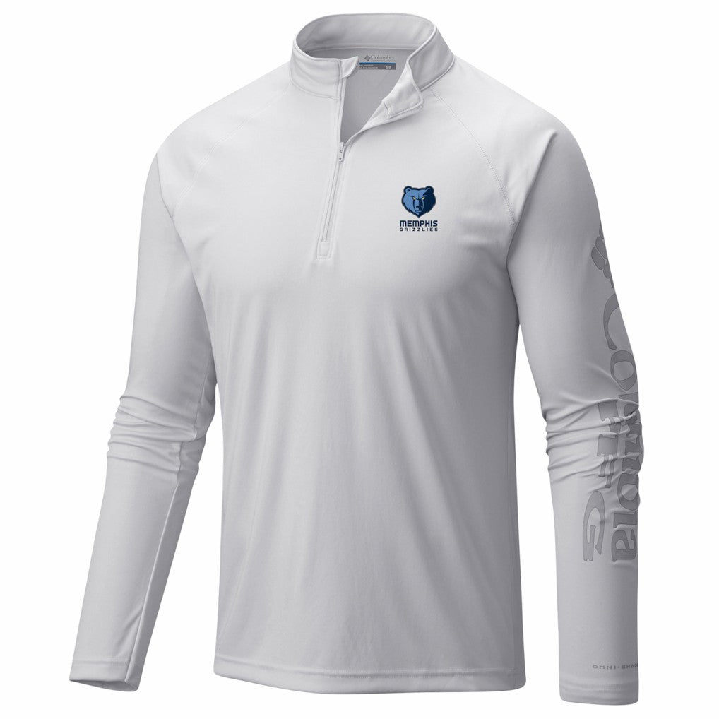 Memphis Grizzlies PFG Terminal Tackle Quarter-Zip Top White - Columbia