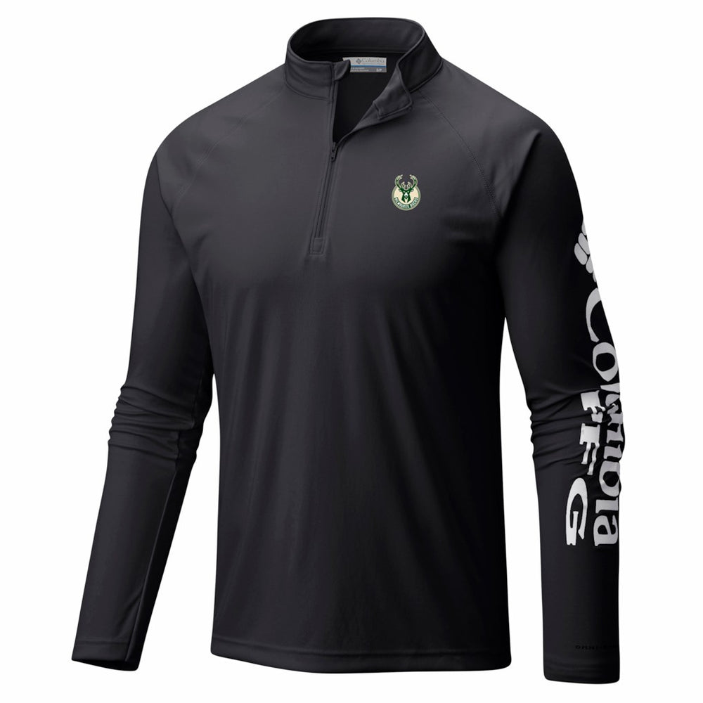 Milwaukee Bucks PFG Terminal Tackle Quarter-Zip Top Black - Columbia