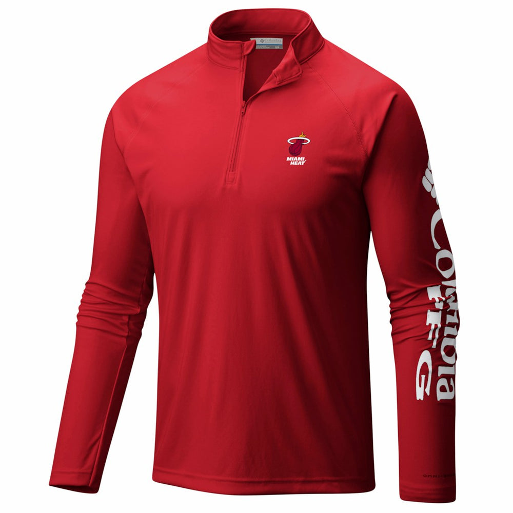 Miami Heat PFG Terminal Tackle Quarter-Zip Top Red - Columbia