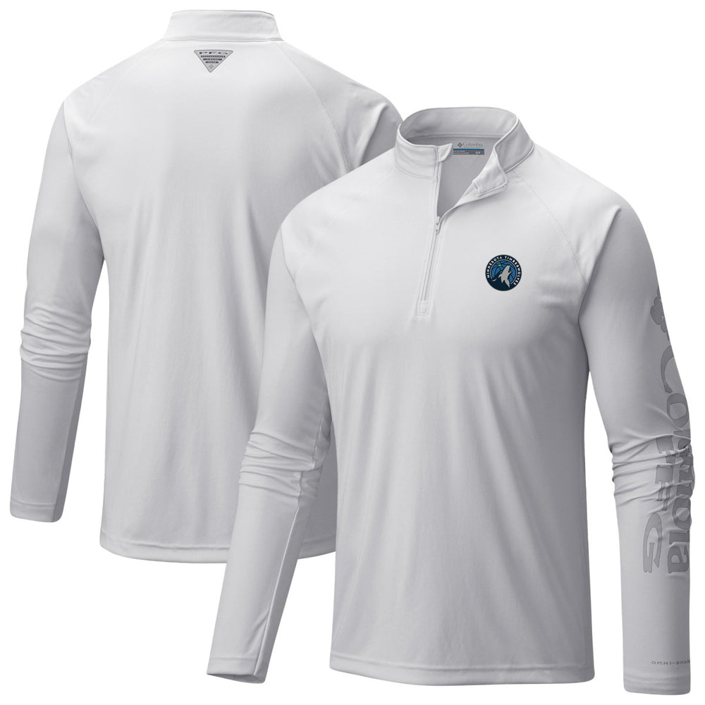 Minnesota Timberwolves PFG Terminal Tackle Quarter-Zip Top White - Columbia
