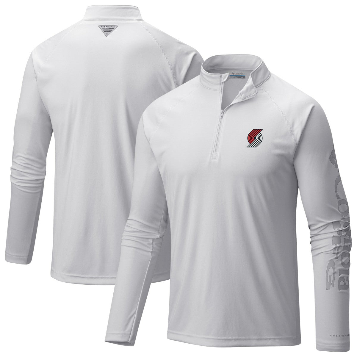 Portland Trail Blazers PFG Terminal Tackle Quarter-Zip Top White - Columbia outlet