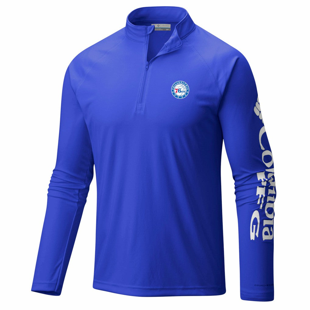 Philadelphia 76ers PFG Terminal Tackle Quarter-Zip Top Blue - Columbia