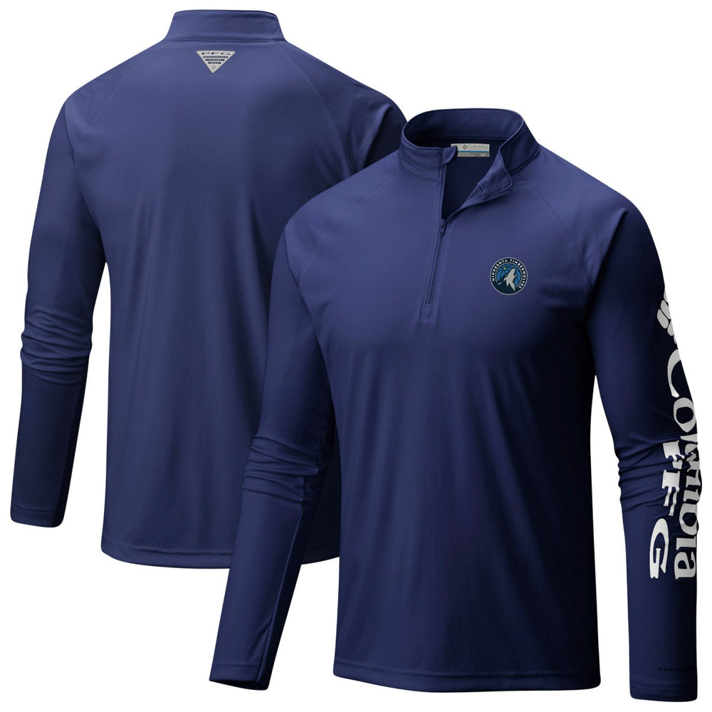 Minnesota Timberwolves PFG Terminal Tackle Quarter-Zip Top Navy - Columbia