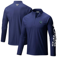 Minnesota Timberwolves PFG Terminal Tackle Quarter-Zip Top Navy - Columbia