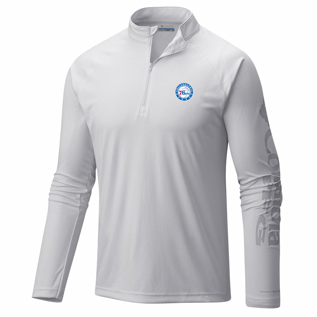 Philadelphia 76ers PFG Terminal Tackle Quarter-Zip Top White - Columbia