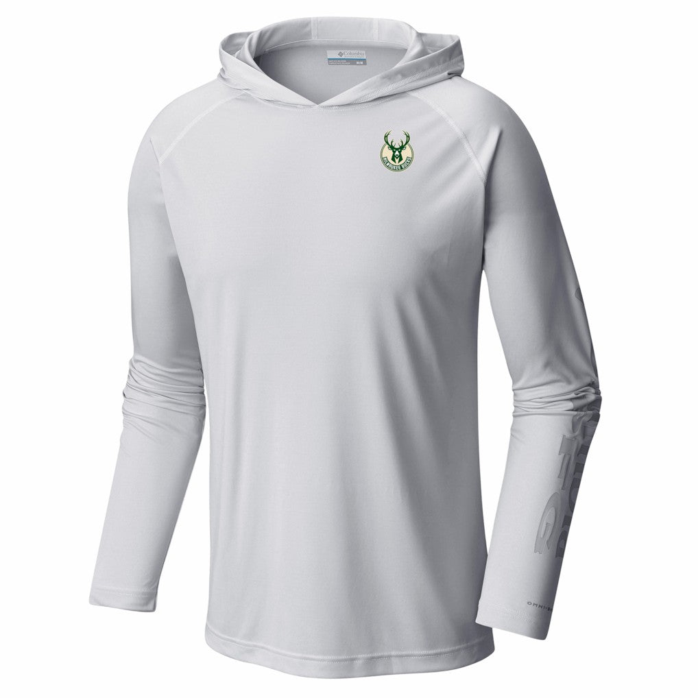 Milwaukee Bucks PFG Super Terminal Tackle Hoodie White - Columbia