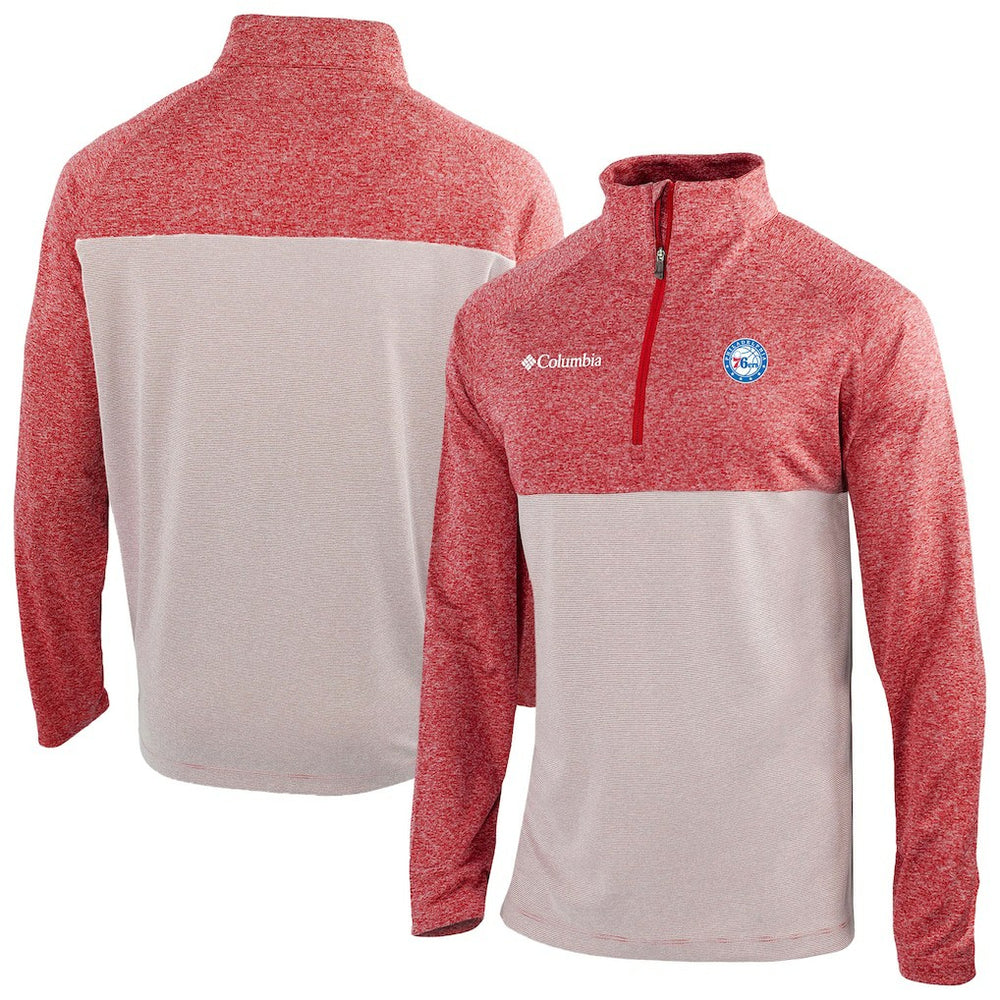 Philadelphia 76ers Omni-Wick Rockin' It Quarter-Zip Top Red - Columbia