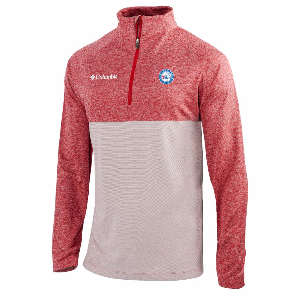 Philadelphia 76ers Omni-Wick Rockin' It Quarter-Zip Top Red - Columbia