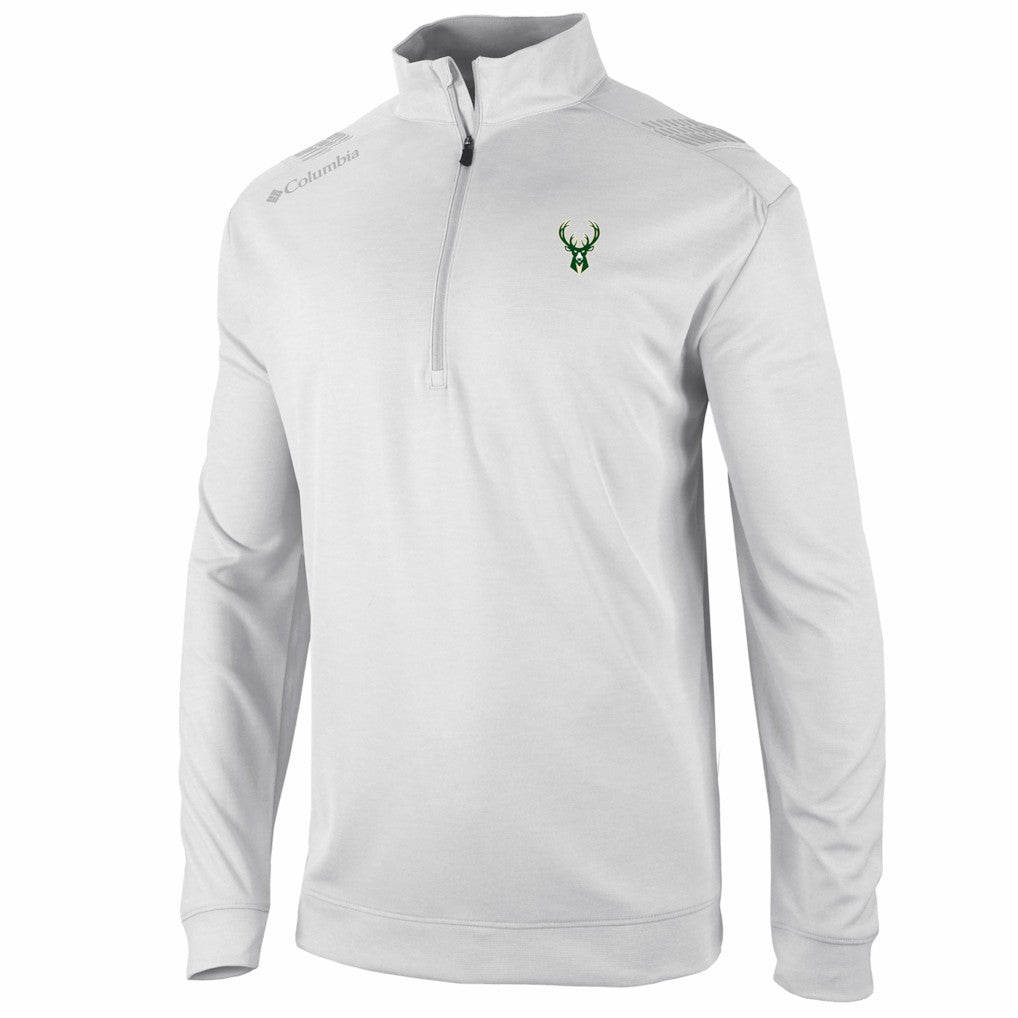 Milwaukee Bucks Oakland Downs Omni-Wick Quarter-Zip Top White - Columbia
