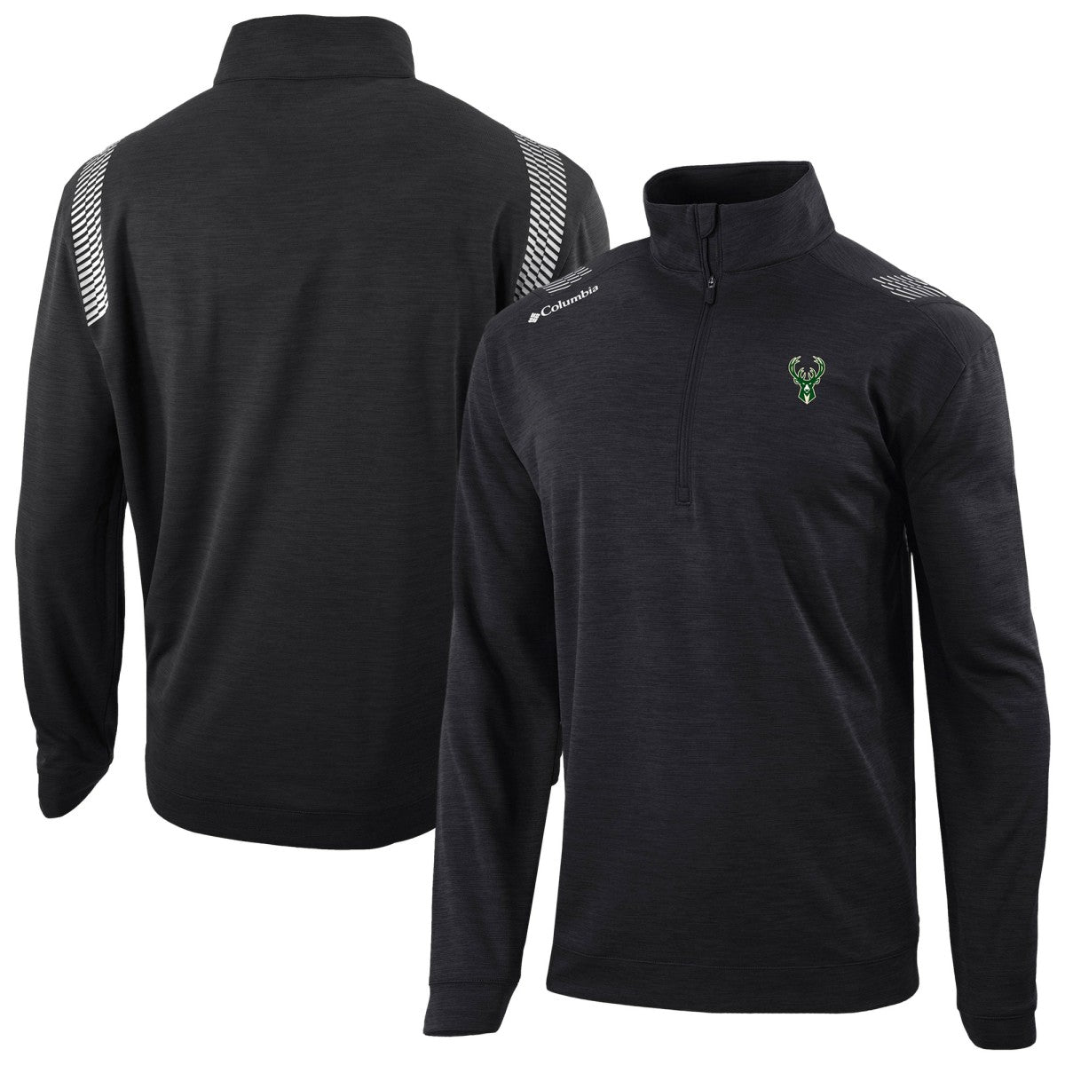 Milwaukee Bucks Oakland Downs Omni-Wick Quarter-Zip Top Black - Columbia