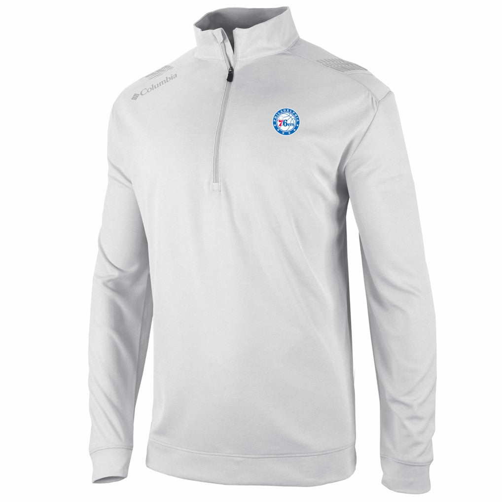 Philadelphia 76ers Oakland Downs Omni-Wick Quarter-Zip Top White - Columbia