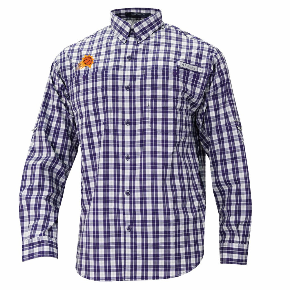 Phoenix Suns Super Tamiami Omni-Shade Long Sleeve Button-Down Shirt Purple - Columbia