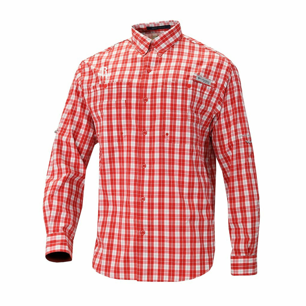Houston Rockets Super Tamiami Omni-Shade Long Sleeve Button-Down Shirt Red - Columbia