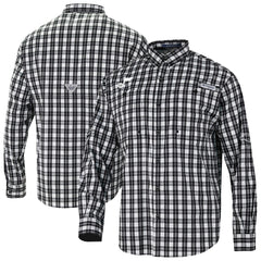 Utah Jazz Super Tamiami Omni-Shade Long Sleeve Button-Down Shirt Black - Columbia