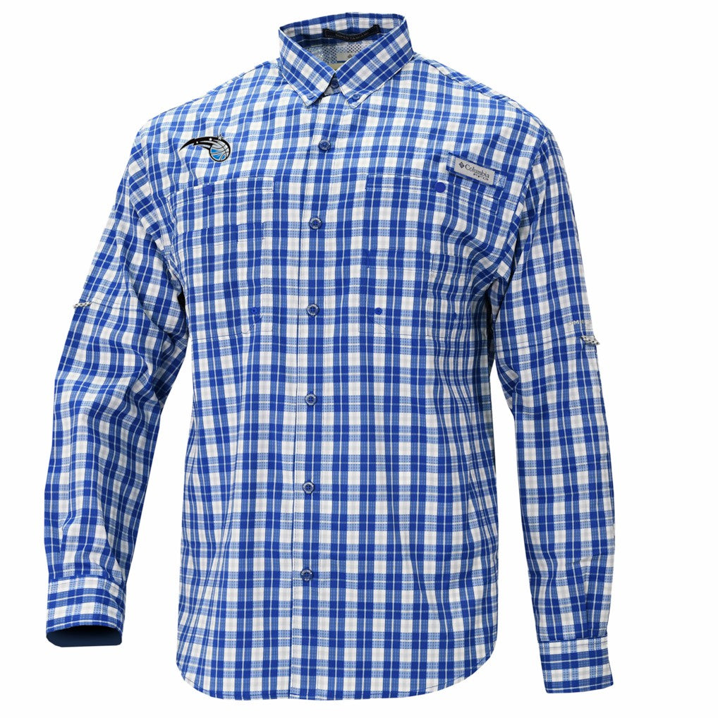 Orlando Magic Super Tamiami Omni-Shade Long Sleeve Button-Down Shirt Blue - Columbia