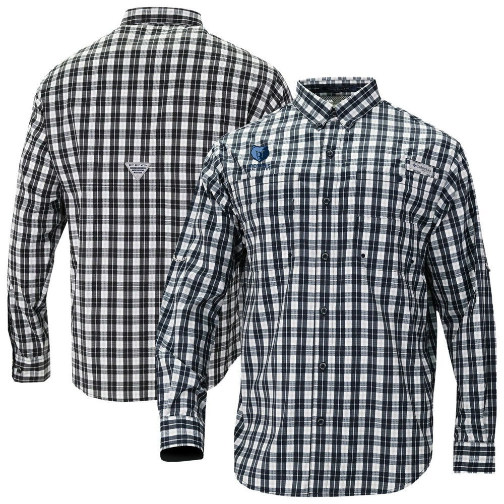 Memphis Grizzlies Super Tamiami Omni-Shade Long Sleeve Button-Down Shirt Navy - Columbia