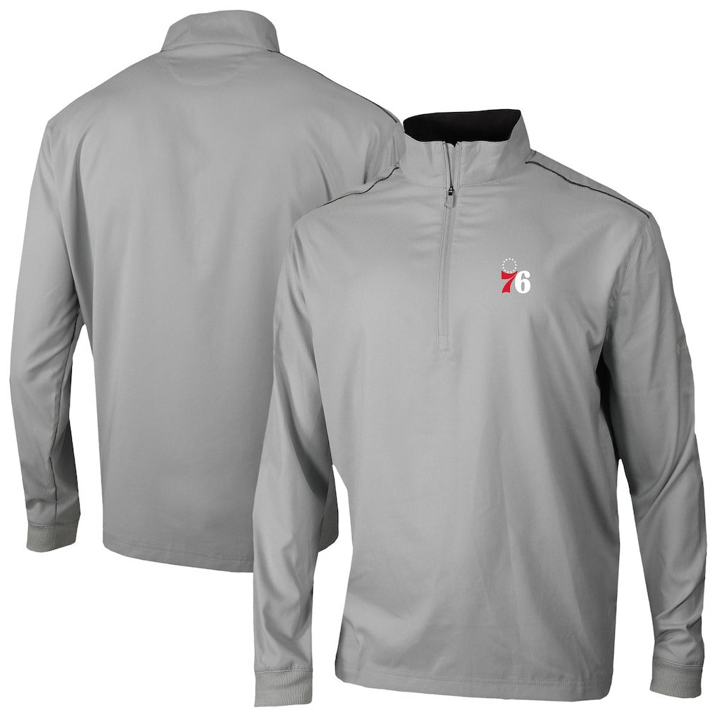 Philadelphia 76ers Omni-Wick Bogey's Paradise Quarter-Zip Top Gray - Columbia