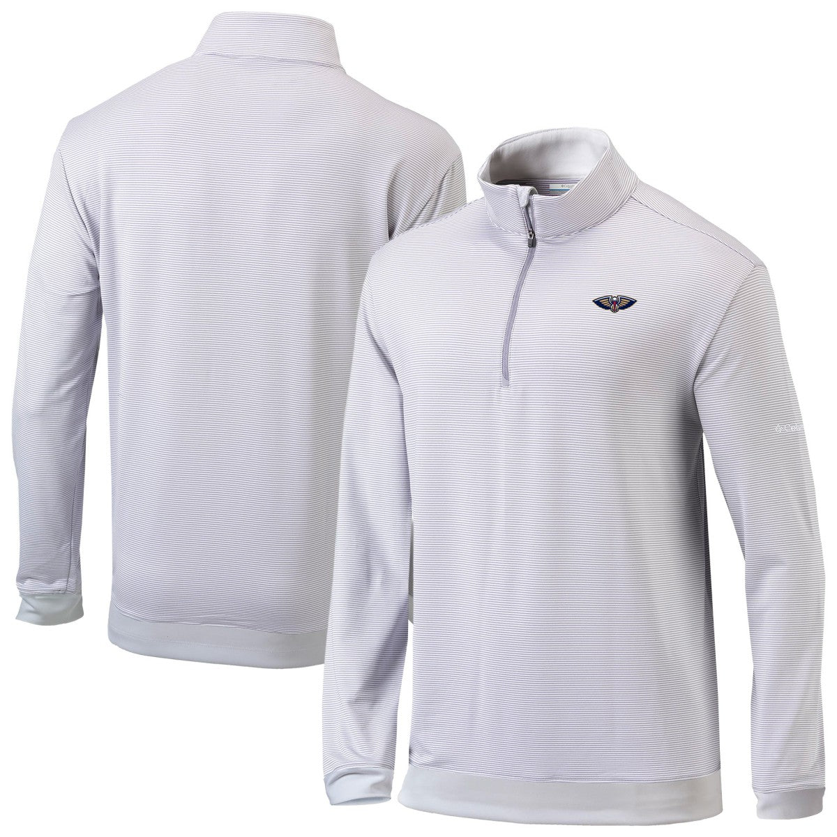 New Orleans Pelicans Omni-Wick Even Lie Quarter-Zip Top Gray/White - Columbia