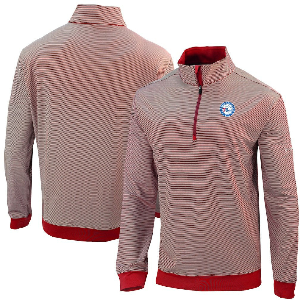 Philadelphia 76ers Omni-Wick Even Lie Quarter-Zip Top Red - Columbia