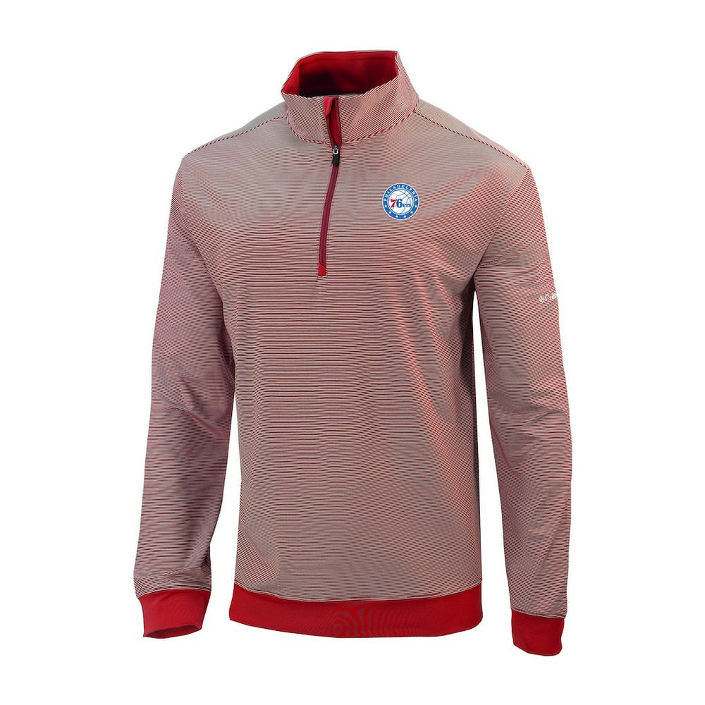 Philadelphia 76ers Omni-Wick Even Lie Quarter-Zip Top Red - Columbia