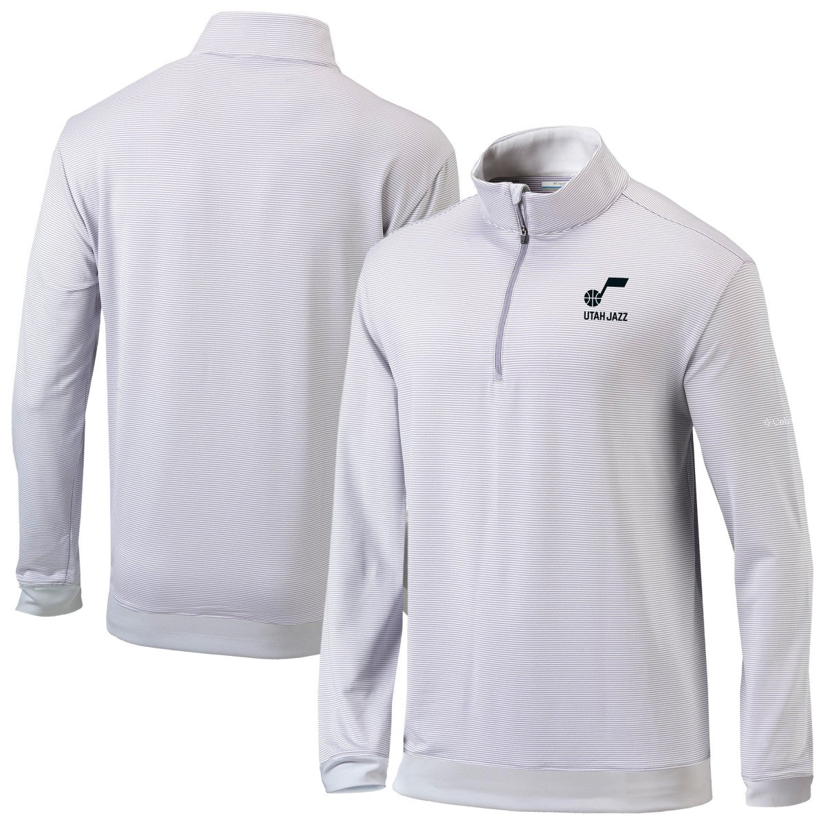Utah Jazz Omni-Wick Even Lie Quarter-Zip Top Gray/White - Columbia