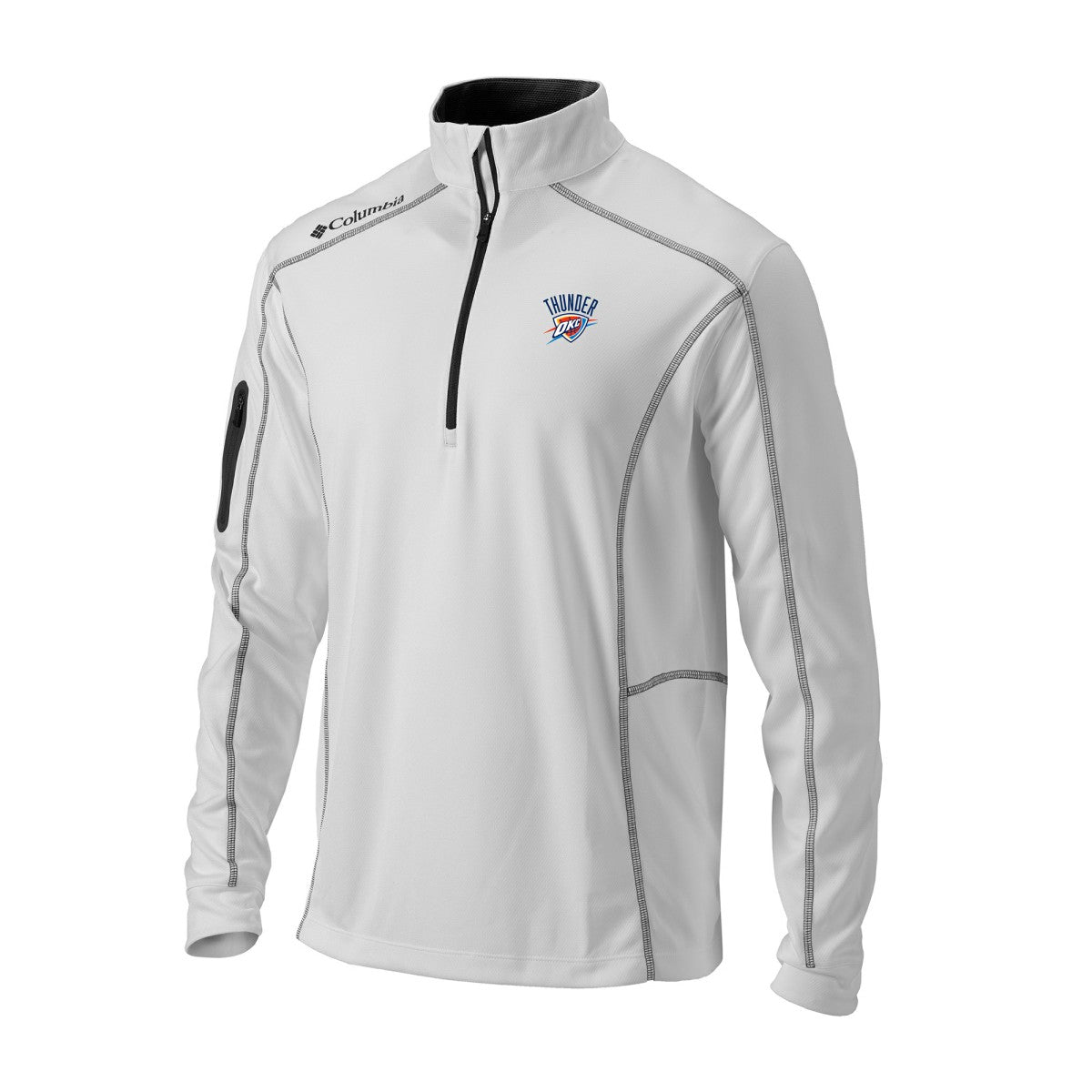 Oklahoma City Thunder Omni-Wick Shotgun Quarter-Zip Jacket White - Columbia