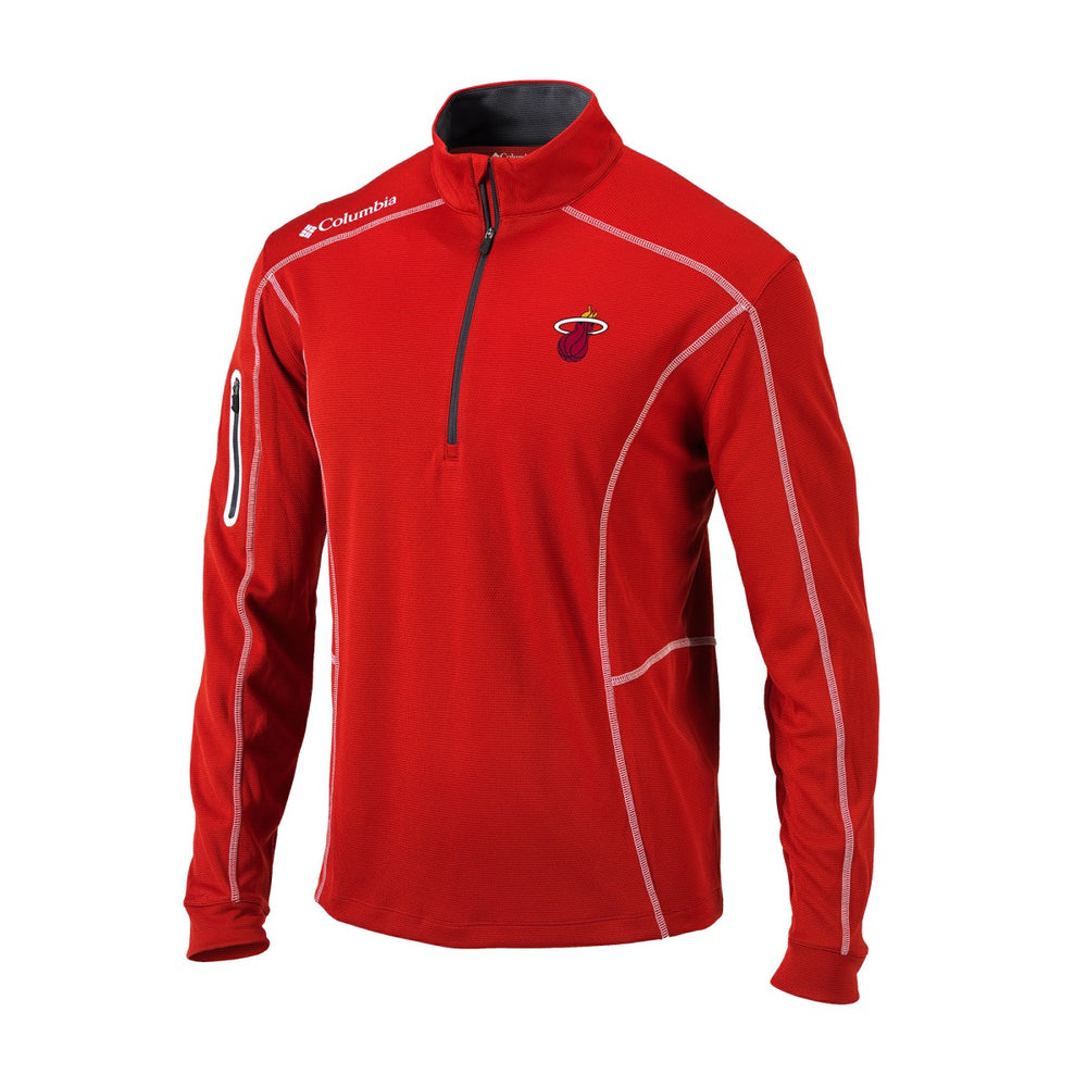 Miami Heat Omni-Wick Shotgun Quarter-Zip Jacket Red - Columbia