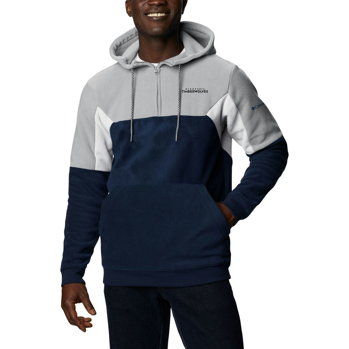 Minnesota Timberwolves Men's Lodge Quarter-Zip Hoodie Navy - Columbia