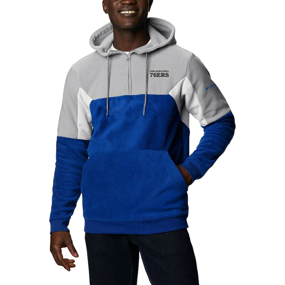 Philadelphia 76ers Men's Lodge Quarter-Zip Hoodie Blue - Columbia